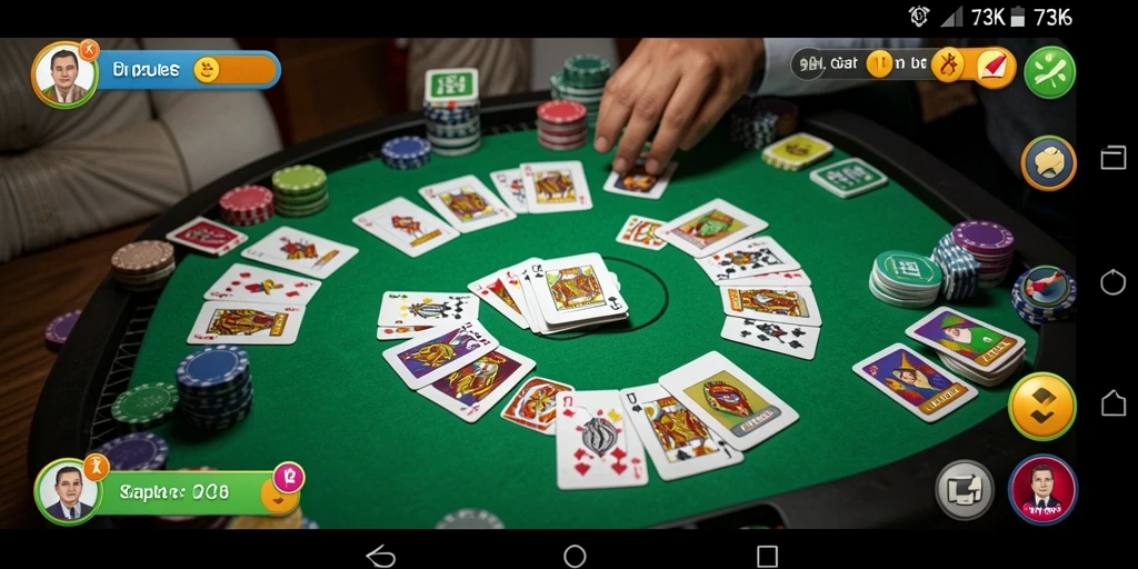 Tampilan gameplay seru di 73K yang membuat Gaple semakin menarik.