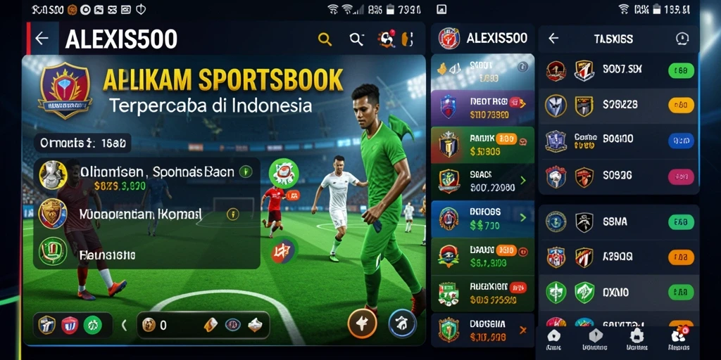 Tampilan gameplay ALEXIS500 saat melakukan taruhan olahraga.