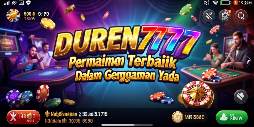 Screenshot gameplay DUREN777 menampilkan suasana kasino yang menggembirakan.