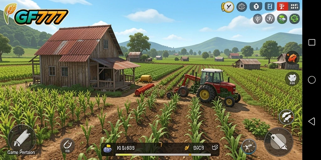 Tampilan gameplay GF777 yang menarik dan penuh warna saat bertani.