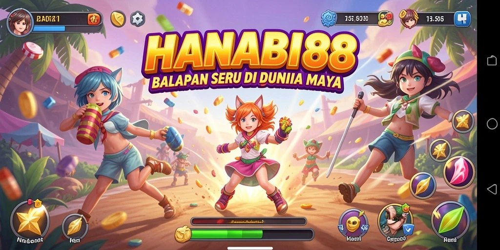 Tampilan gameplay balapan seru di HANABI88 dengan grafis memukau.