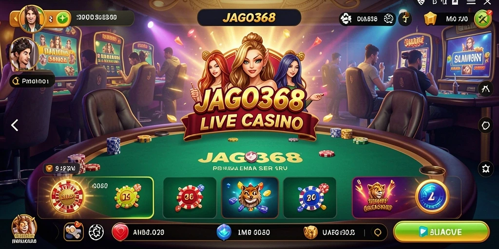 Tampilan gameplay Live Casino yang menegangkan di JAGO368.