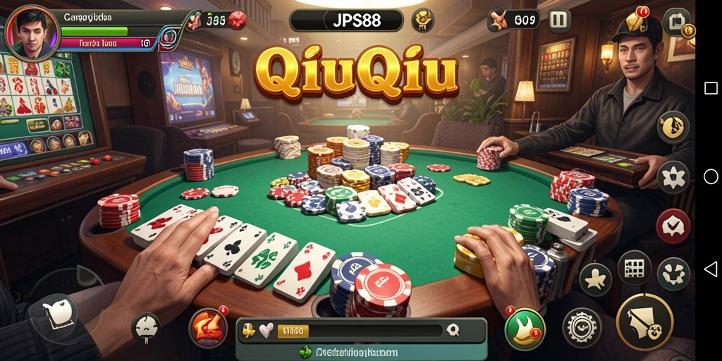 Tangkapan layar JPS88 menampilkan serunya bermain QiuQiu.