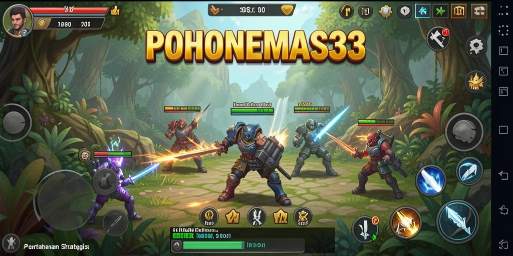 Screenshot utama POHONEMAS33 dengan aksi menegangkan dari gameplay Tower Defense.