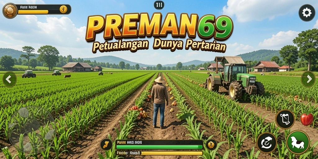 Tampilan menarik dari gameplay PREMAN69 saat bertani.