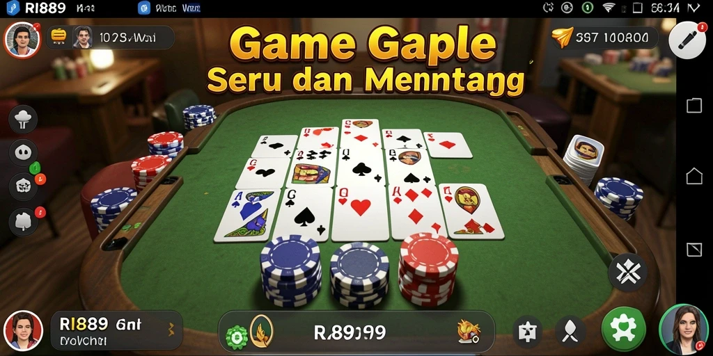 Tampilan gameplay Gaple yang seru dan mendebarkan di RI889.