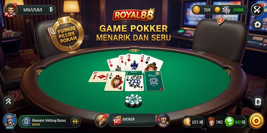 Tampilan gameplay Poker di ROYAL88 yang seru dan menyenangkan.