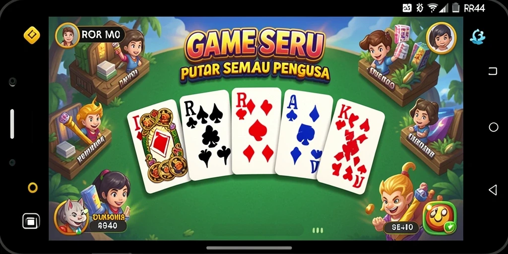 Tangkapan layar utama RR44 yang menunjukkan gameplay seru Domino.
