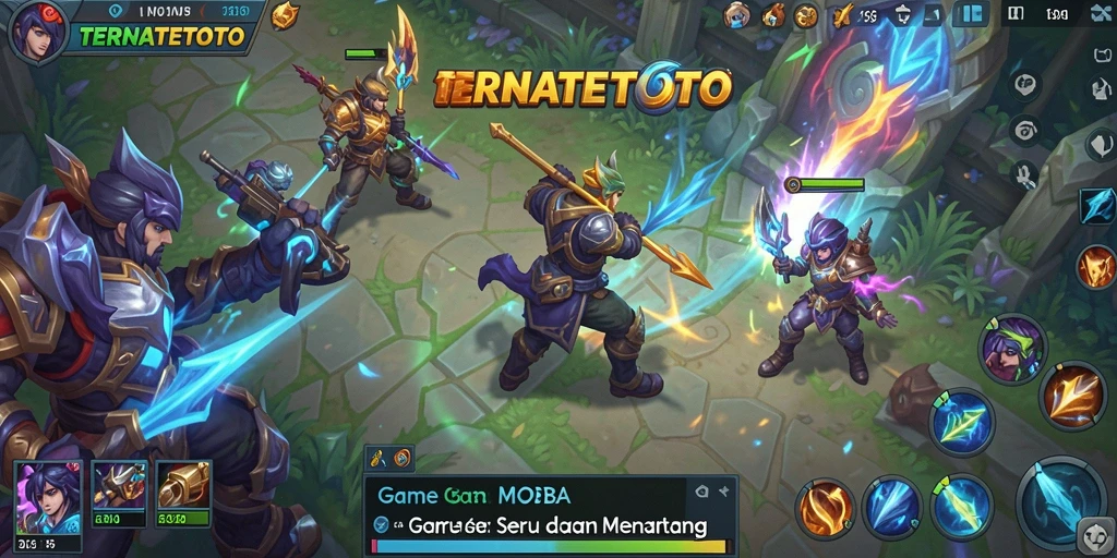 Tangkapan layar utama TERNATETOTO menampilkan pertempuran intens di arena MOBA.