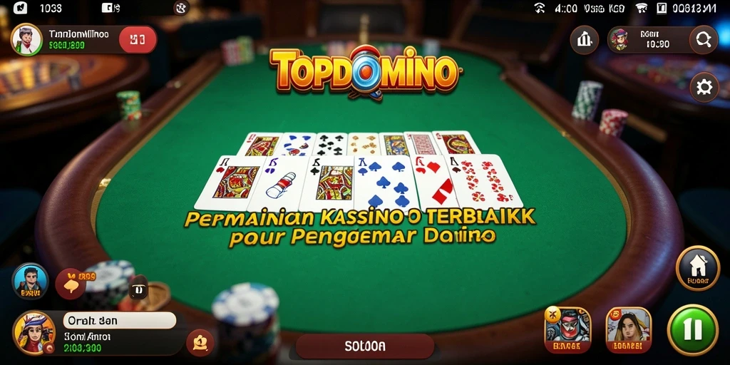 Screenshot menunjukkan gameplay menarik dan interaksi pengguna di TOPDOMINO.