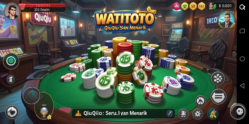 Tampilan menarik dari gameplay QiuQiu WATITOTO di layar.